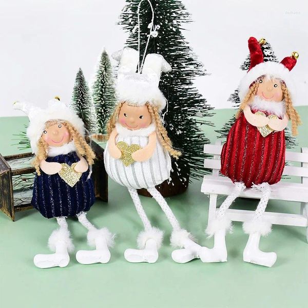 Decoración de fiestas 1 PPCS NAVILLAY Girl Doll Osnament Decoraciones colgantes de árboles de Navidad Props Año Niños Juguete