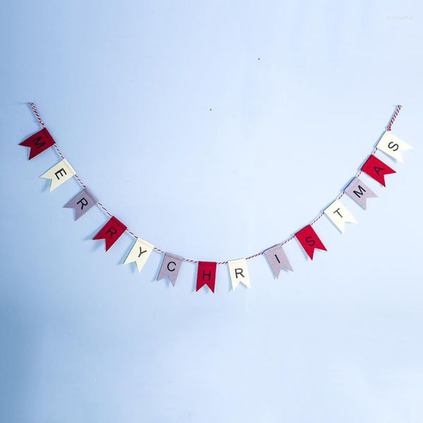 Décoration de fête 1 pièces bannière de fanion de noël lettre impression guirlande de banderoles pour mariage anniversaire décor drapeau