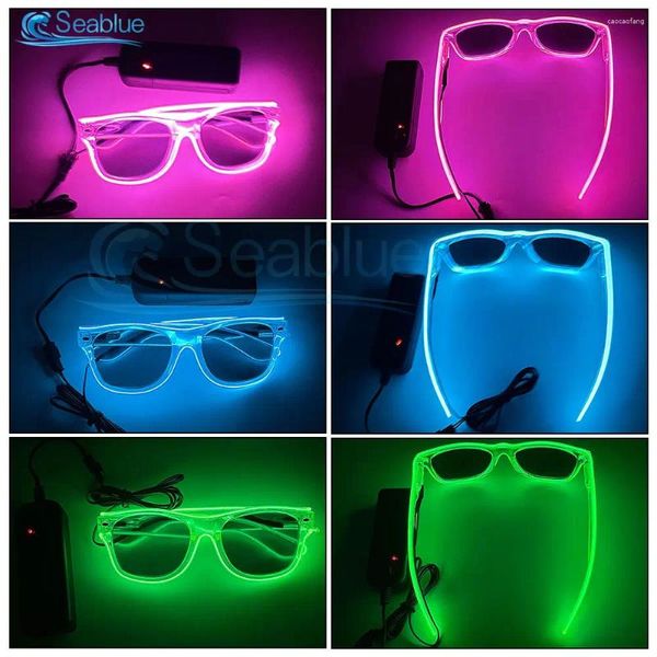 Décoration de fête 1PCS Lunettes LED LED GLOW Lunettes de soleil El fil Neon dans les fournitures sombres Favors pour les enfants adultes