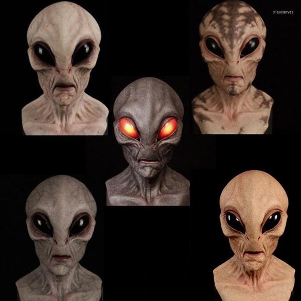 Décoration de fête 1 pièces/lot Halloween Cosplay M demander Latex Alien ET UFO décorations visage complet demande pour adulte