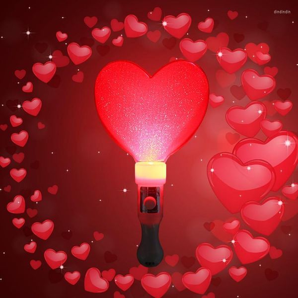 Décoration de fête 1 pièces amour coeur étoile bâton lumineux LED Concert décoratif baguettes lumineuses cadeau enfants anniversaire jouets