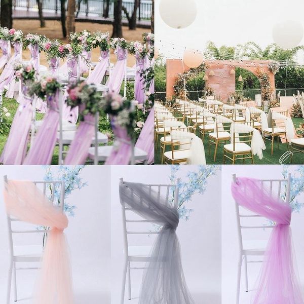 Decoración de fiesta, 1 Uds., fajas de Organza para silla, faja con lazo para bodas, eventos, banquetes, suministros, decoraciones de cubierta