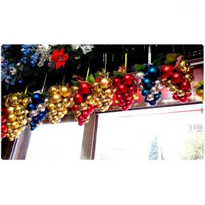 Feestdecoratie 1 stks Plastic kerstballen Decoraties 4 kleuren druiven ornament op de boom Xmas Home Home Accessories1