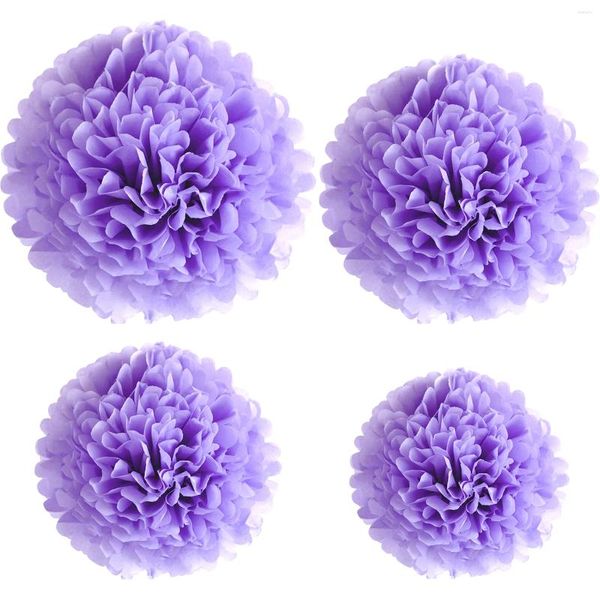 Décoration de fête 1pcs Set 7,8 pouces de papier en papier violet pour les fleurs de fleurs d'anniversaire