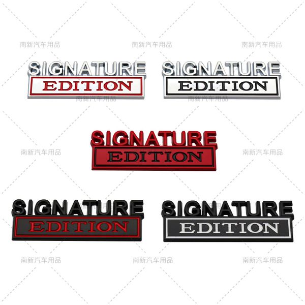 Décoration de fête 1PCS SIGNATURE EDITION Autocollant de voiture pour Auto Truck 3D Badge Emblème Decal Auto Accessoires 8.2x2.7cm