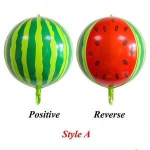 Décoration de fête 1 Pcs Pastèque Hélium Ballons Baby Shower Anniversaire Décor Fournitures 4D 22 Pouces Thème De Fruits D'été Globos Enfant Jouets Dro Dhril