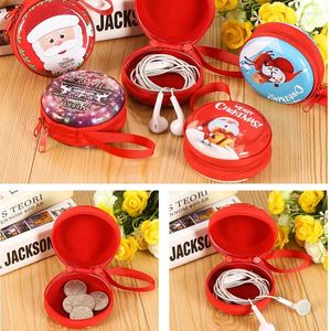 Feestdecoratie 1pcs Kerst Snoep Tin Lege Doos Pot Ijzeren Dozen Opslag Munt Chocolade Cadeau Koptelefoon