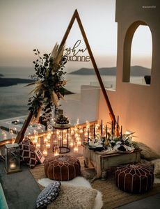 Decoración de fiesta, 1 Uds., arco de boda, triángulo de hierro forjado, soporte de flores para boda, telón de fondo, escenario geométrico