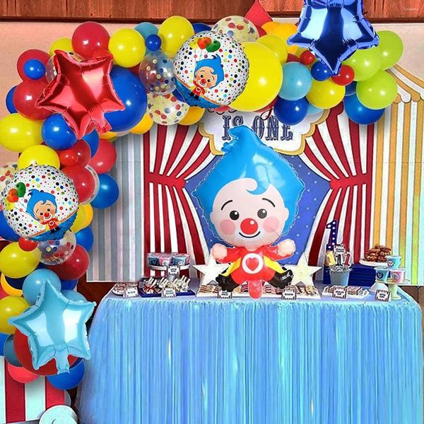 Decoración de la fiesta 1Set Cartoon Clown Plim Foil Floil Batón Juego de niños 45x70 cm Decoraciones PLIP Toyes para niños Baby Shower Air globos