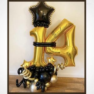 Party Decoratie 1 set Goud Zwart Verjaardag Ballon Set Met 32 inch Nummer Voor Volwassen 18 0 30 40 50 Jaar Bal