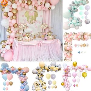 Party Decoration 1set Macaron Balloon Boog Gray Pink Rose Gold Confetti Wedding Baby Shower Gender Reveal Supplies