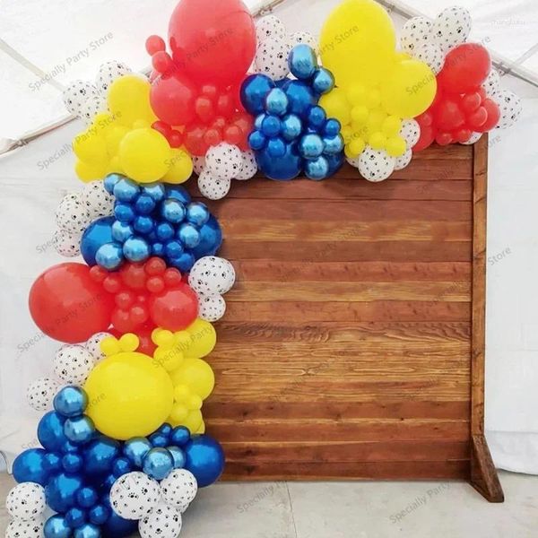 Decoración de fiestas 1Set Pets Dog Látex Balloons Animales Cumpleaños Arco de guirnaldas Kit Air Globos Kids Inflable Supplie