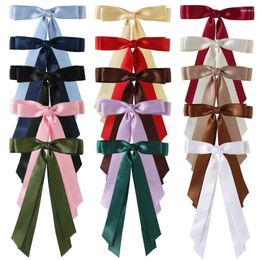 Party Decoration 2/4PCS Fashionable Cute Double Layer Ribbon Fladderend Haarclips Meisje Gestloerde lange bands Bruiloft Verjaardagshoofddeksels Hoofdkleding