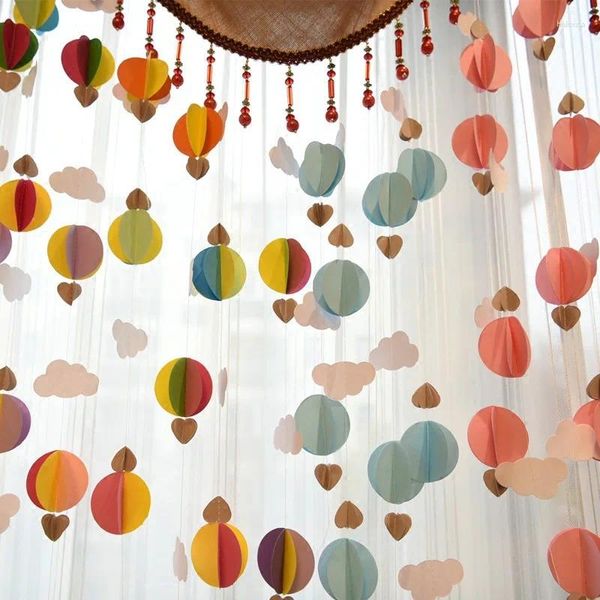 Décoration de fête 2,8 m bannière de papier coloré 3D ballons à air nuages guirlandes pour garçon fille bébé douche anniversaire année décor de Noël