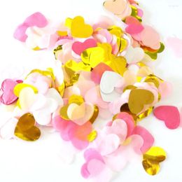 Decoración de fiestas 2 bolsas Corazón confeti confeti rosa dorada de oro decoración de cumpleaños mesa de ducha suministros decorativos