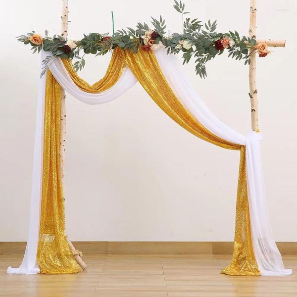 Décoration de fête 2 panneaux, tissu drapé pour arc de mariage, sans plis, facile à suspendre pour la cérémonie, décor intérieur et extérieur