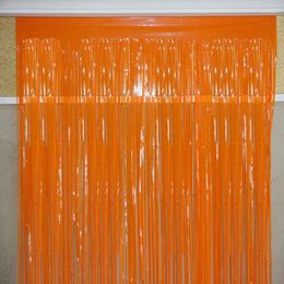 Decoración de fiestas 2 PCS H245 92cm Naranja Cortina de aluminio Cortina de cumpleaños Boda de Navidad