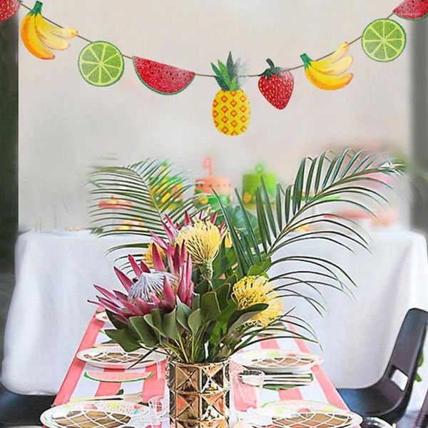 Decoración de fiesta 2 piezas Decoración de fresas Banner Fruta 2 piezas Tema de frutas Banquete de verano