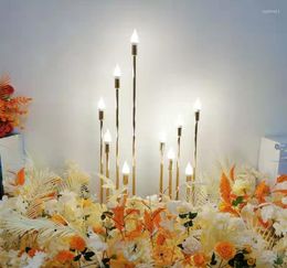 Décoration de fête 2 ensemble 10 têtes candélabres en métal bougeoirs table de mariage électrique pièce maîtresse route plomb candélabre pour la décoration intérieure