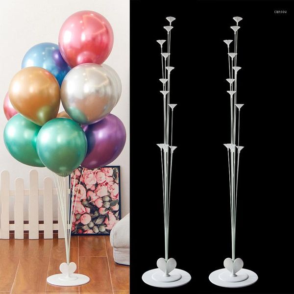 Décoration de fête 2 ensembles 11 Tube Ballons En Plastique Stand Ballons De Mariage Colonne Baby Shower Baloon Décor Adulte Anniversaire