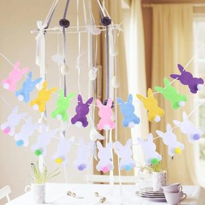 Party Decoration 2 Sets Easter Banner kleurrijke bunting pompon vlagbenodigdheden voor