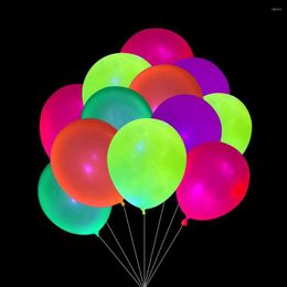 Décoration de fête 20/10 pièces néon joyeux anniversaire ballons 10 12 pouces UV lueur Blacklight Latex Globos enfants bébé douche décor