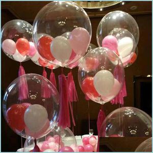 Party Decoratie 20 24 36inch Transparante decoratiebollen Clear Ballon Helium opblaasbare Bobo Ballonnen bruiloft Verjaardag Babyshow Dhxrj