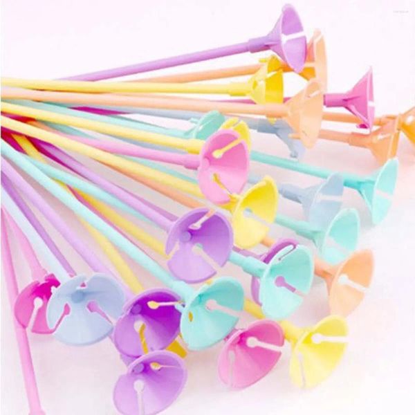 Décoration de fête 20 / 40pcs mixcolor 27cm latex ballon bâton macaron ballons tiges support bâtons de mariage boules gonflables accessoires de décoration