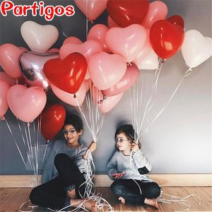 Decoración de fiestas 20/50pcs rojo rosa blanco de 10 pulgadas con forma de látex con forma de látex para boda 2023 Valentín Día de matrimonio Propuesta