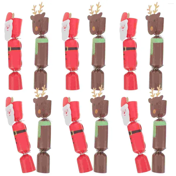 Decoración de fiesta 20 PCS Christmas Plushies Estuche de envoltura de galletas Caja de embalaje Caja de embalaje de papel de caramelo decorativo Cajas pequeñas Contenedor de Navidad