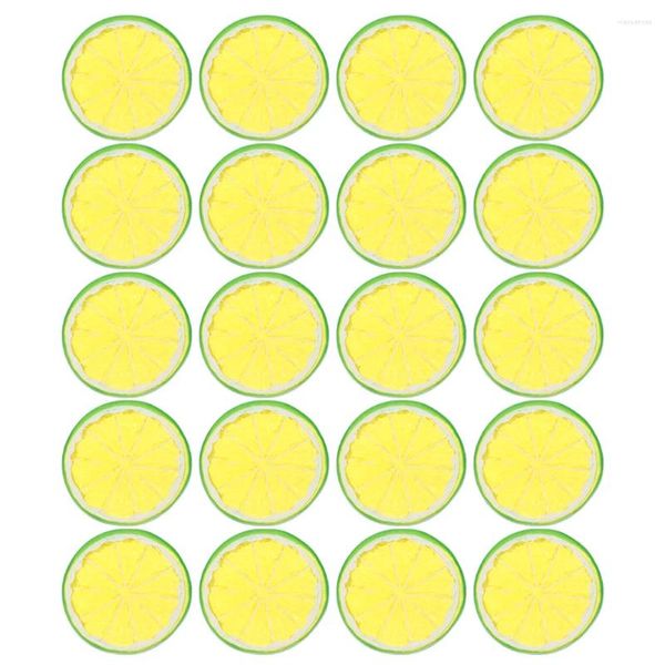 Décoration de fête 20 pcs Imitation Slice Kidtraxtoys Fruit Model Fake Lemons Slices Kids 'Ornements Simulation Plastic