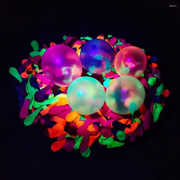 Décoration de fête 200/300/500 pcs Ballons fluorescents au néon 5 pouces UV Glow Blacklight Latex Globos Enfants Baby Shower Anniversaire Décor