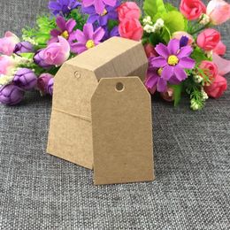 Décoration de fête 200pcs 7x4cm Vintage Kraft Blank Hang Tag Papier Cartes de mariage Cadeau rétro