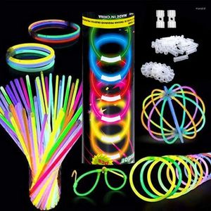 Feestdecoratie 200 % gloeien in de donkere 100 sticks oogglazen kit-armbanden kettingen 12 uur pack 8 inch voor thuis