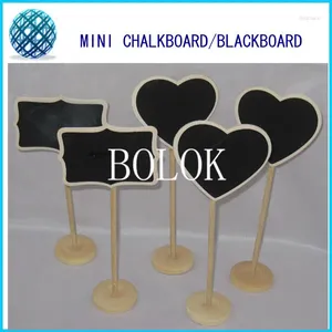 Party Decoration 200 %/Lot Black Chalkboards Label Stand Mini Chalkboard voor trouwtafel Hart en rechthoekige ontwerpen