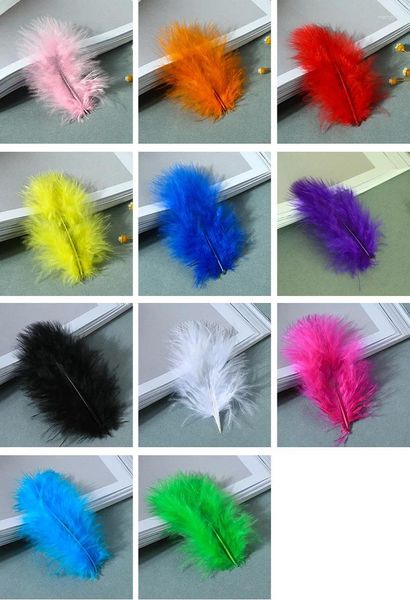 Décoration de fête 200set 100pcs / ensemble plumes colorées emballages cadeaux matériaux de remplissage de remplissage de bricolage d'anniversaire de mariage artisanal