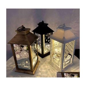 Décoration de fête 2021 Ramadan Lantern LED Lumières Eid Mubarak Décor Lampe Islam Musulman Cadeaux Artisanat Accueil Décorations de bureau 210408 Dr Dhnfl
