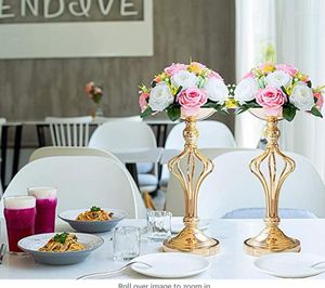 Decoración de fiesta 2022 centro de mesa de flores para mesa de boda Europa candelabro adornos de ventana estante