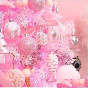 Party Decoration 2022 Navidad Decor Pink Gold Red Christmas Balls Ornamenten Xmas Tree Decorations Toys for Home Noel Drop Delivery G Dhorf