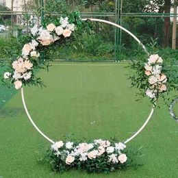 Décoration de fête 2022 Accessoires de mariage Anneau de fer Arc rond en métal Toile de fond Fleurs Porte Support de fleurs extérieur pour DecorShelf327S