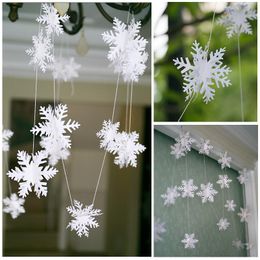 Party Decoratie 2023 European witte sneeuwvlok papier slinger banner bunting voor bruiloft aanbod decoraties mariage deco 3 meter