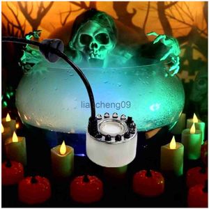 Feestdecoratie 2023 Halloween Mini LED Pompoenlicht Fogger Waterfontein Vijver Rookmachine Verstuiver voor Halloween Kerstfeest Decoratie x0905 x0905