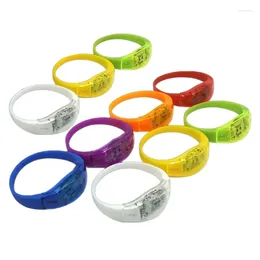 Party Decoration 2024 10pcs Sound Control Concert Voice LED Licht armbanden Bangle gloeit flitsende polsbandjes Festival Wedding