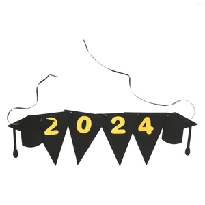 Décoration de fête 2024 Graduation Bannière Fourniture Suspendue Ornement Guirlande Décors Fond Signe Pographie Toile de Fond Bannières Décoratives Le