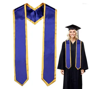 Decoración de fiestas 2024 Graduación Robado Plain Adult Stoles Sash Angled Fin con Trim Unisex Honor University High