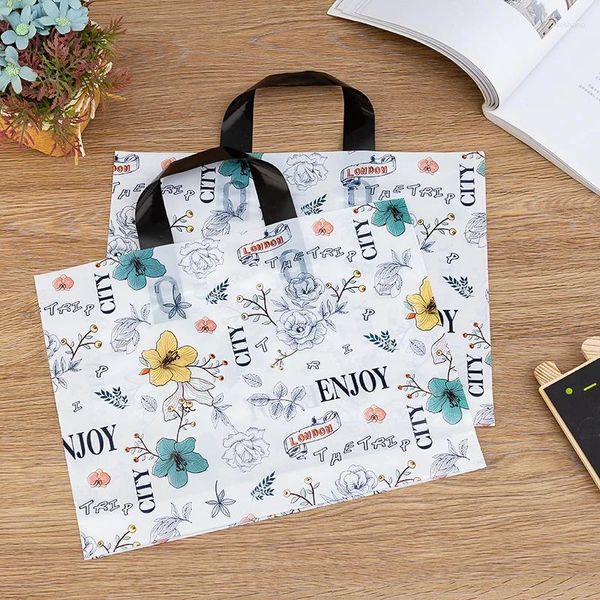 Décoration de fête 2024 Kwaii Floral Plastic Gift Sacs Handbag Fashion Women Jelly Candy Clear Transparent Tote Beach Sac Supplies