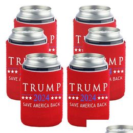 Decoración de fiestas 2024 Soporte de latas de Trump 12 oz Neopreno 330 ml Botella de cerveza Entrega Drop entrega Home Garden Event Dherh