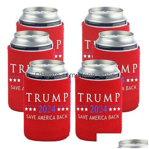 Décoration de fête 2024 Trump Cans support 12 oz Néoprène 330 ml Bouteille de bière Drop Drop Livraison Home Garden Festive Supplies Event DHCLB