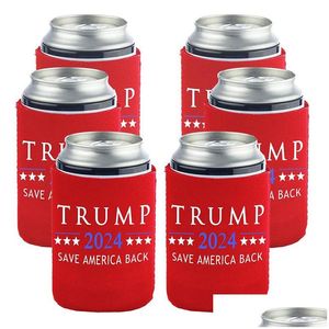 Décoration de fête 2024 Trump Cans Portez 12 oz Néoprène 330 ml Bouteille de bière Drop Drop Livraison Home Garden Festive Supplies Event OTVJE