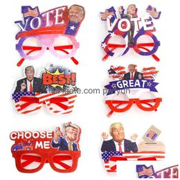 Décoration de fête 2024 Élection présidentielle américaine Trump Glasses Campagne Corporation Drop livraison Home Garden Festive Supplies Event Dhtrk